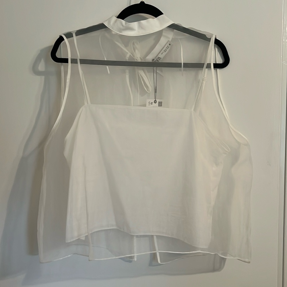 Zara Sleeveless Organza Top